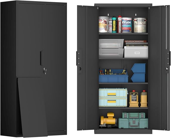 LUCYPAL 72" H Garage Storage Cabinet, Metal Storage Cabinet by HomeOfficeFurniture