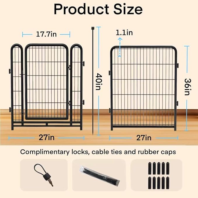 36 inch High, 8 Panels Total 17.7 Ft Tall Garden Fence - Image 2