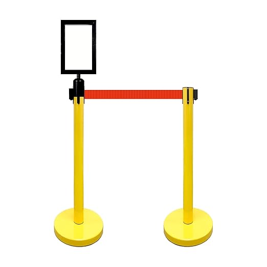 VIP Crowd Control Retractable Belt Stanchion Queue Safety Barrier Set - Image 4