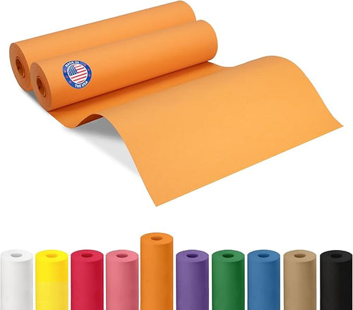 12" x 1200" Orange Kraft Paper Roll, Kids' Arts & Crafts, School Projects - 50 by IDLPackaging