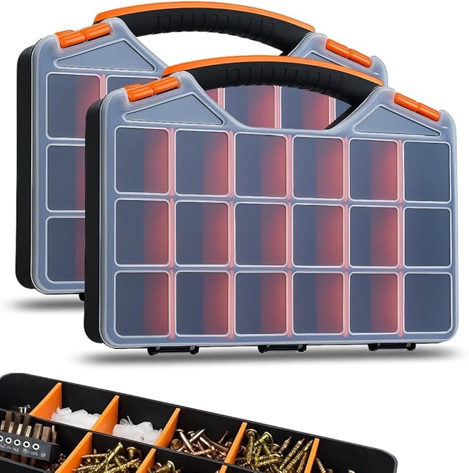 Andalus Tools Organizer Box, Small Parts Storage 18-Compartment Portable by AndalusBrand