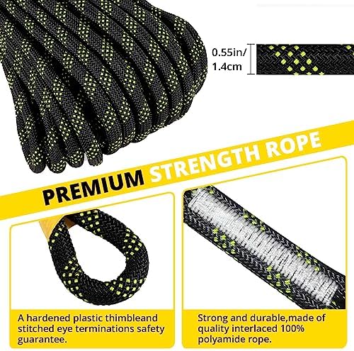 TRSMIMA Rope Harness Safety Lanyard：100ft Roofing Rope Fall Protection - Image 3
