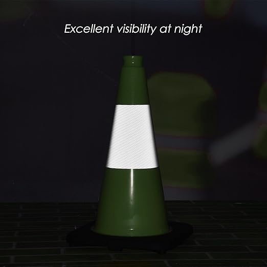 6 Pack 18" Inch Green PVC Traffic Cones - Image 5