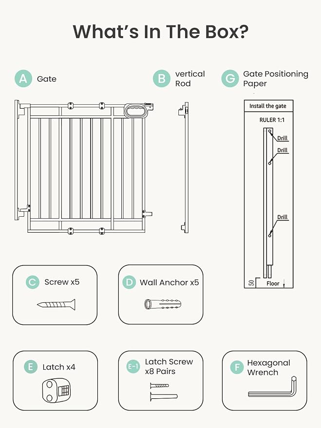 Mom's Choice GROWNSY Baby Gate No Bottom Bar, Adjustable Width 26” to 36” - Image 8
