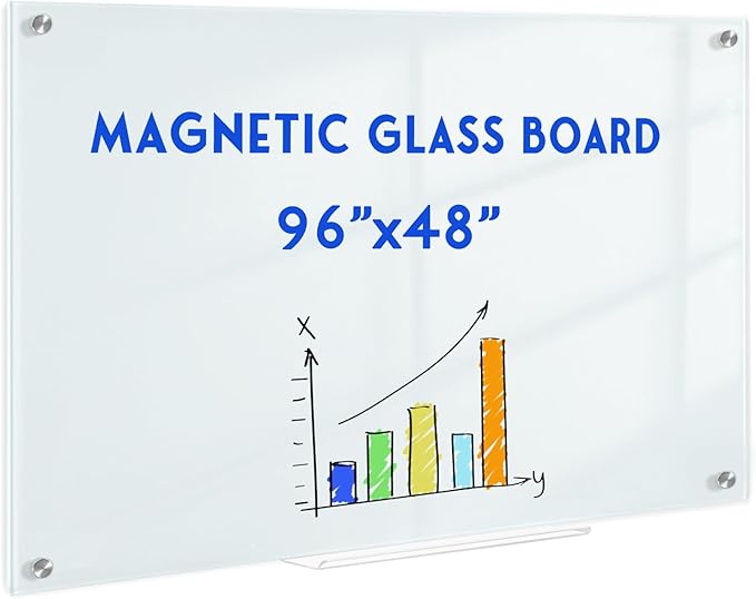 Magnetic Glass Whiteboard, Classroom by QUEENLINK
