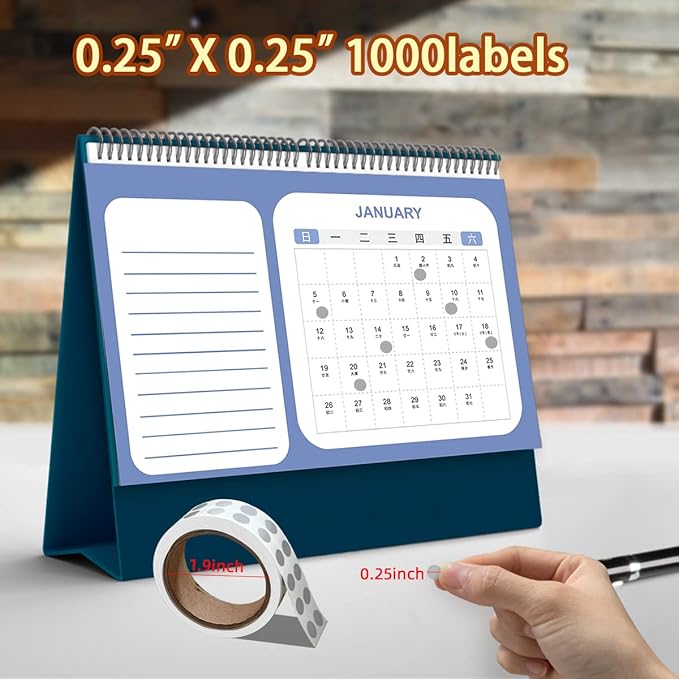 PARLAIM 0.25 Inch Round Silvery Color-Code Dot Stickers, 1000 Stickers Roll - Image 2