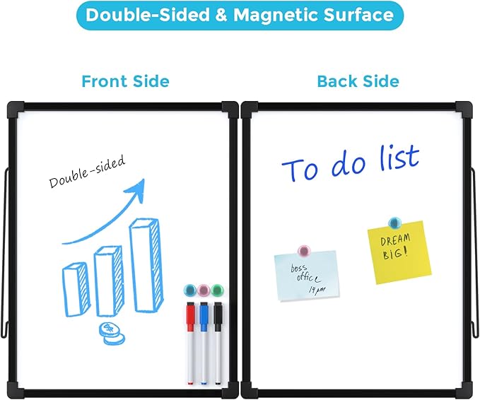 MaxGear Double-Sided Dry Erase Board, Small White Board - Image 3