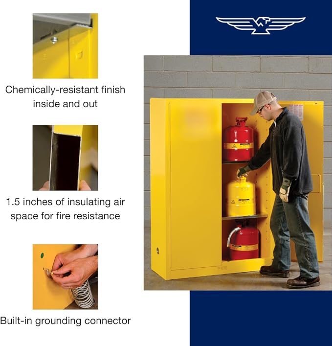 Eagle American Made 4 Gallon F﻿lammable Liquid Storage Cabinet, Self-Close - Image 5