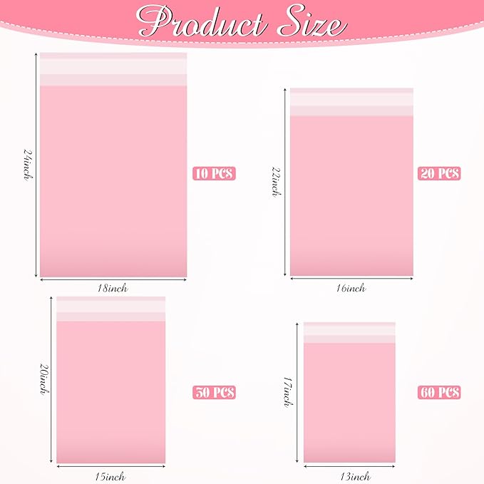 Outus 120 Pcs Poly Mailer Envelope 4 Sizes Shipping Bags Self Adhesive Clasp - Image 3