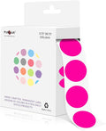 PARLAIM 3/4 Inch Color Coding Label Stickers, Fluorescent Pink Adhesive Round by PARLAIM