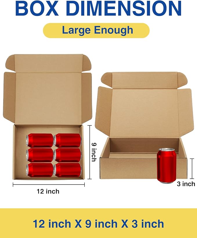 Shipping-Boxes-12x9x3 Inches: 22 Pack-Cardboard-Boxes-for-Packaging, Corrugated - Image 2