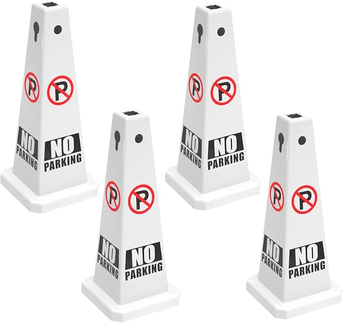 No Parking Sign, 26.4-Inch Traffic Safety Cone, High-Visibility, Weatherproof by YOURSAFETYOURPRIORITY