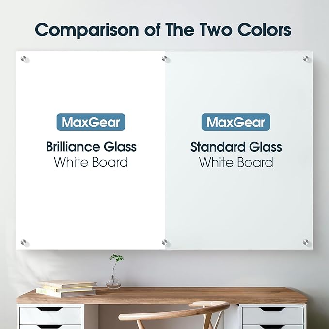 MaxGear Glass White Board 60x40 Inches, Wall Mounted Magnetic Glass Dry Erase - Image 6