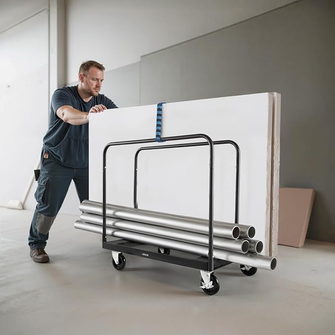 VEVOR Drywall Cart Dolly, 1800 lbs Load Capacity, Steel Panel Truck Cart - Image 8
