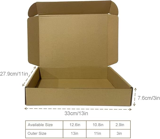 Shipping Boxes 13x11x3 Inches, 20 Pack Corrugated Cardboard Mailing Boxes - Image 2
