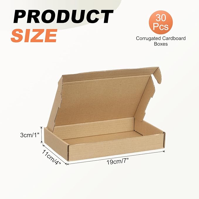 PATIKIL 7 x 4 x 1 Inch Shipping Boxes, 33 Pack Hard Corrugated Cardboard Box - Image 2