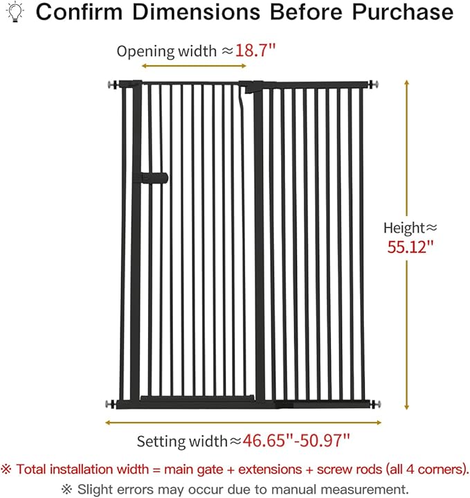 Lumizone Extra Tall Cat Gate 55.12" High Pressure Mounted Extra Wide 2025 New - Image 2