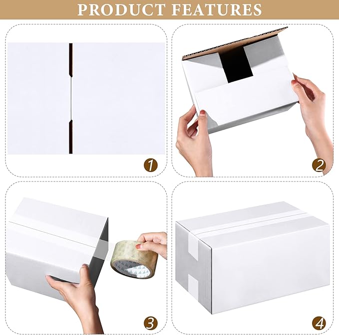 Outus 32 Pack 4 Sizes Shipping Boxes Mailers Corrugated Cardboard Box Kraft - Image 3