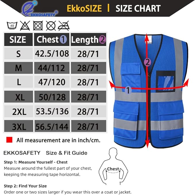 Hi Vis Reflective Safety Vest for Men Women Mesh High Visibility Vest - Image 2
