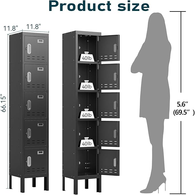 Metal Lockers - 66" Height Steel Lockers - Image 2