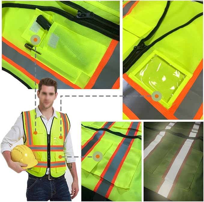 YOWESHOP High Reflective Visibility Safety Vest Custom Your Logo Safety Workwear - Image 5