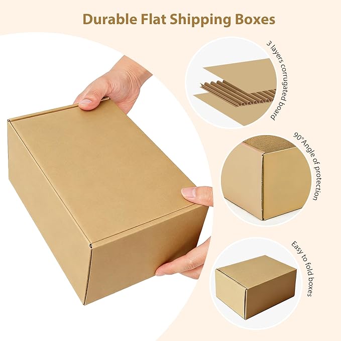 9x6x2 inches Shipping Boxes Set of 25, Small Corrugated Cardboard Box, - Image 4