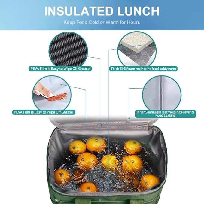 Iknoe Large Cooler Bag Collapsible 24 Can Insulated Bags Leakproof Lunch Cooler - Image 2