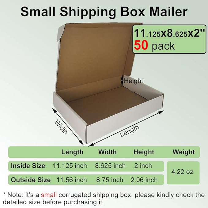 50 Pack 11.125x8.625x2'' Shipping Boxes - Image 2