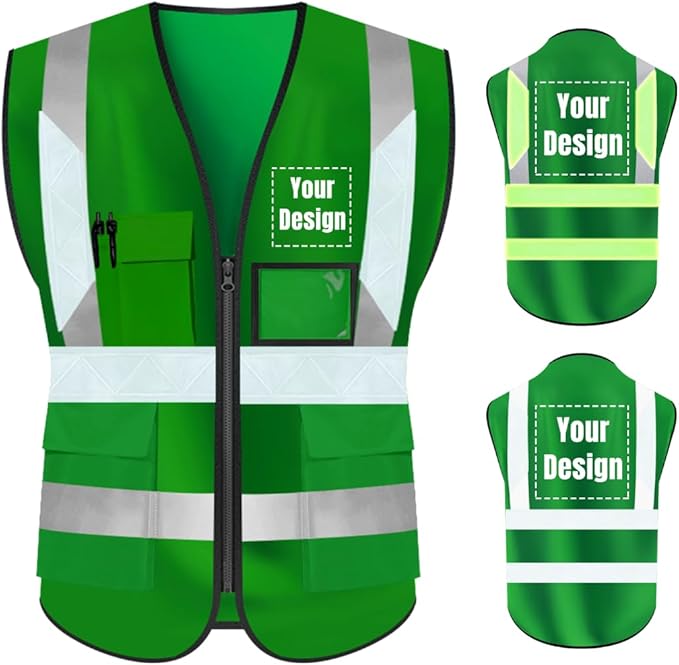 YOWESHOP High Visibility Safety Vest Custom Your Logo Protective Workwear 5 by YOWESHOP