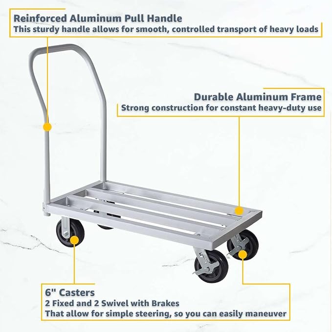 20" x 36" Mobile Aluminum NSF Dunnage Rack - 1600 lb. Capacity - Image 4