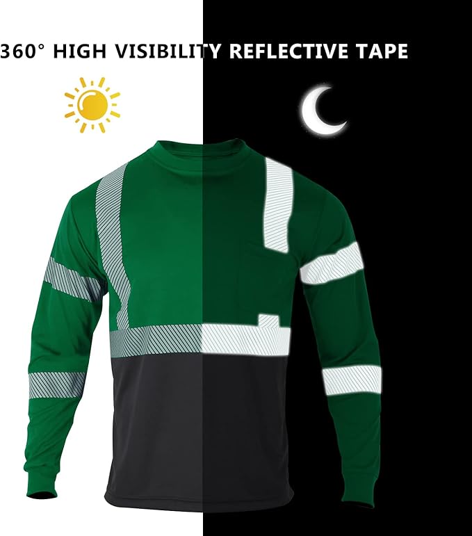 FONIRRA Safety Shirts for Men High Visibility Reflective ANSI Class 2 Hi Vis - Image 5
