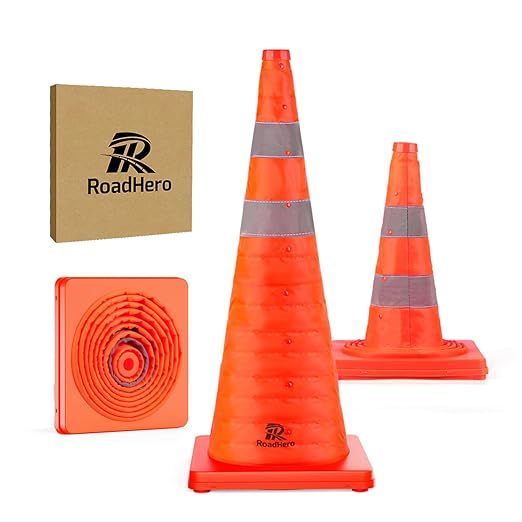RoadHero 28 Inch 1 Pack Collapsible Traffic Safety Cones, Parking Lots - Image 9