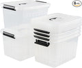 Sandmovie 12 Quart Clear Plastic Latching Storage Box, 6 Packs by Sandmovie