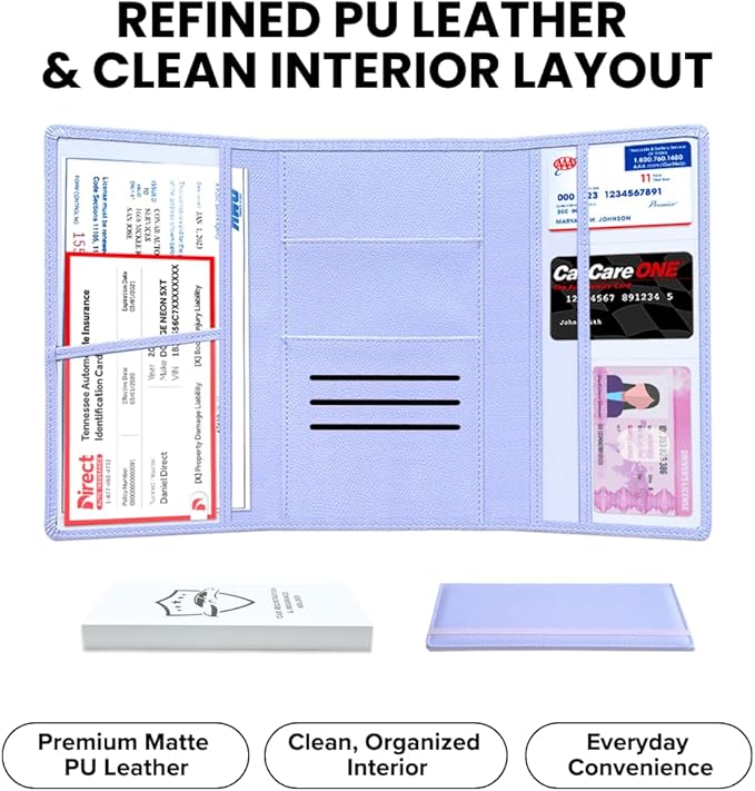 LINTRU Car Registration and Insurance Holder Trifold, Oversized Fit - Image 5