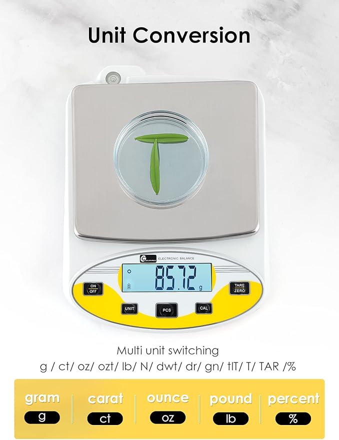 CGOLDENWALL Precision Lab Scale 5000gX0.01g Analytical Electronic Balance - Image 3