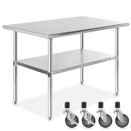 GRIDMANN NSF Stainless Steel Work & Prep Table 48 x 30 Inches by GRIDMANN