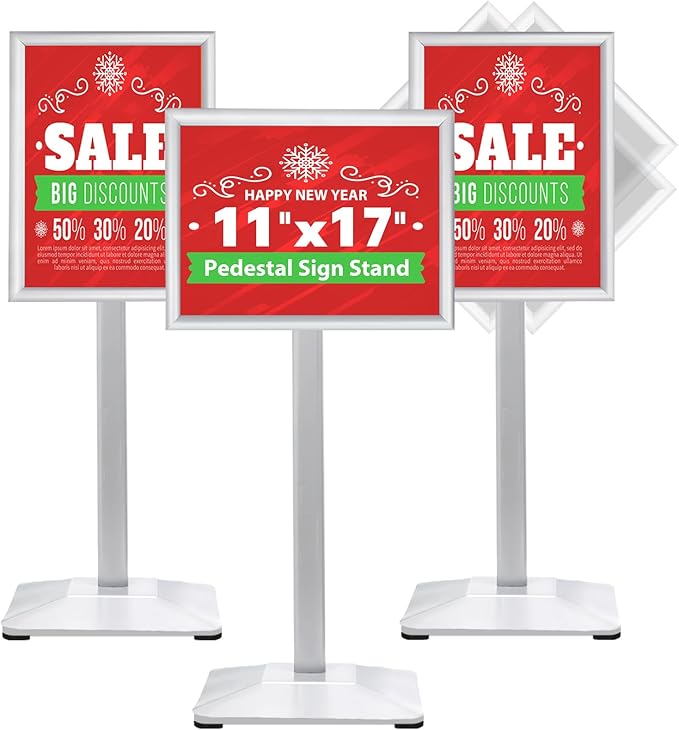 Sign Stand 11x17inch Pedestal Sign Holder Poster Stand 3Packs Adjustable Floor by VAIIGO
