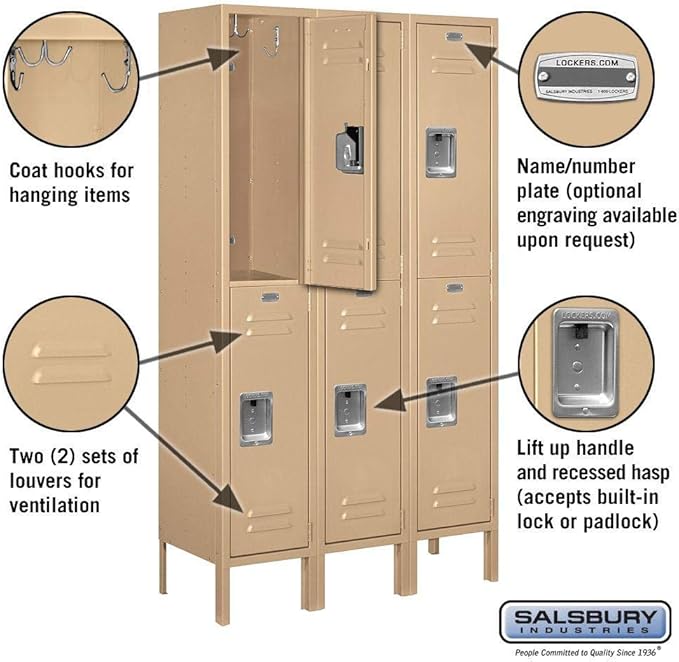 Salsbury Industries 62352TN-U Double Tier 36-Inch Wide 5-Feet High 12-Inch Deep - Image 7