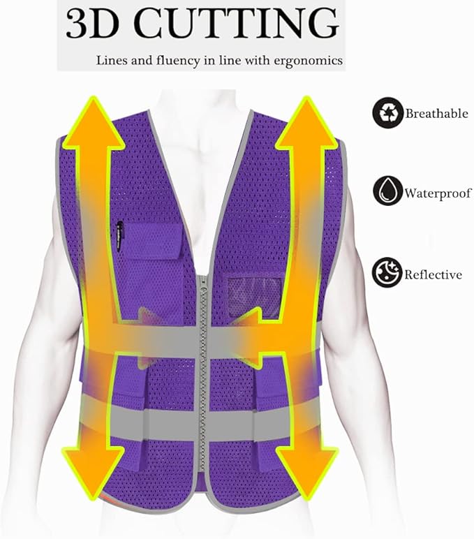 HYCOPROT High Visibility Mesh Safety Reflective Vest - Image 4