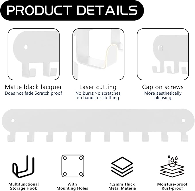 2 Pack Key Holder for Wall, Key Hooks - Image 3