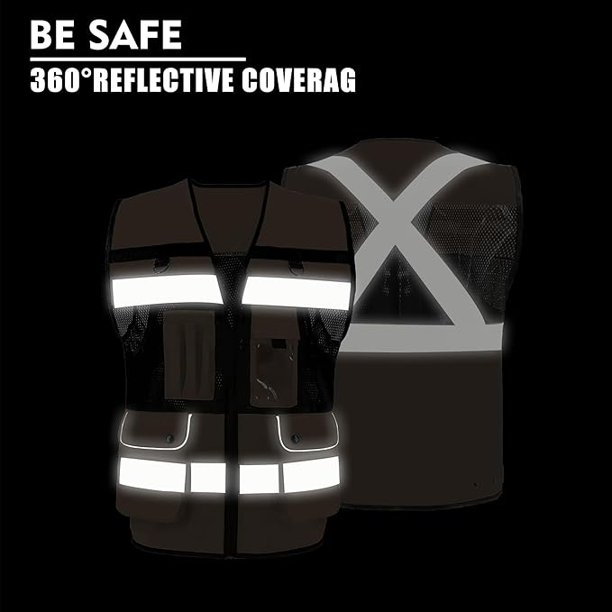 Safety Vest High Visibility Reflective Construction Vest - Image 4
