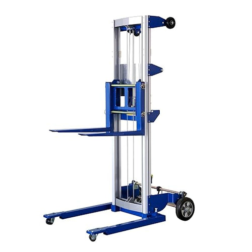 122" Material Lift Winch Stacker, 400 lbs Capacity Manual Material Lifts by ELOMBR