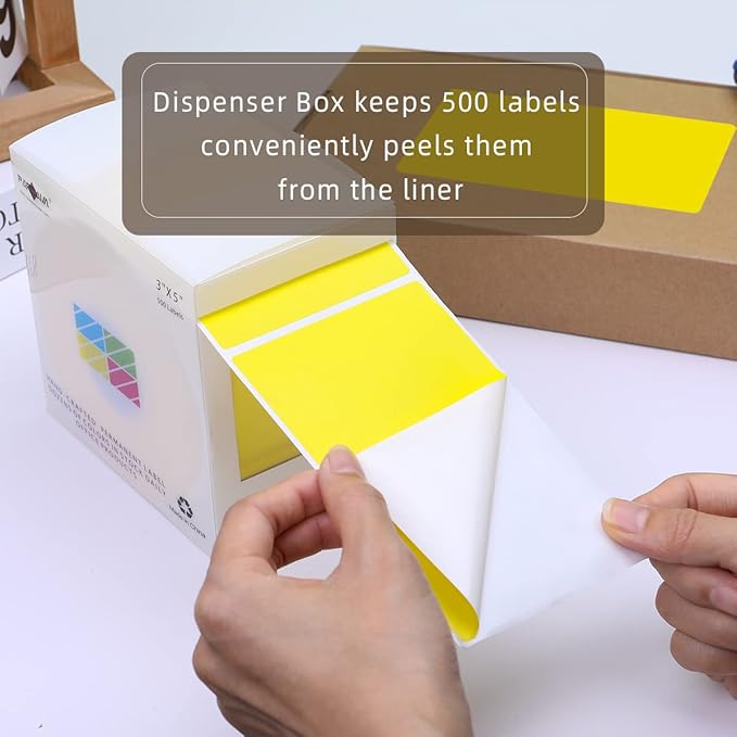 PARLAIM 5" x 3" Rectangle Color Coding Labels, 500 per Inventory Labels Color - Image 3