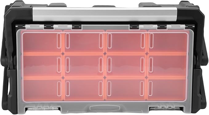 WALFRONT Electronic Tool Box Small Parts Organizer, 18 Compartment Dual Layer - Image 4