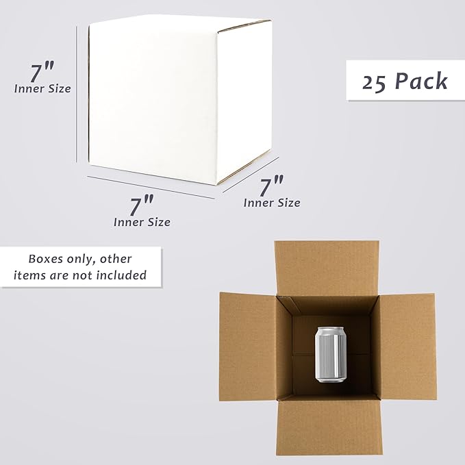 Frametory 7x7x7 Pack of 25 Corrugated Cardboard Packing Shipping Mailing Moving - Image 2