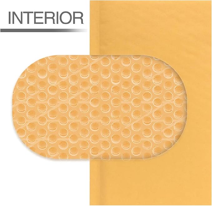Secure Seal #00 5x10 Kraft Bubble Mailers Padded Shipping Envelopes - Image 2