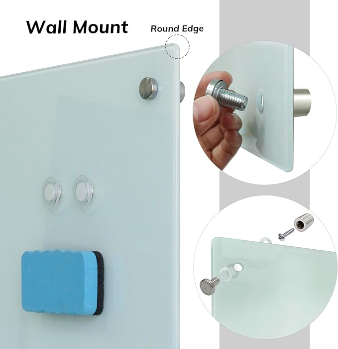 Glass Magnetic White Board – 72 x 48 Inches Dry Erase Frameless Whiteboard - Image 3