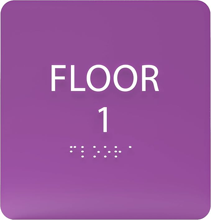 Deep Violet ADA Floor 1 Sign by ADACentralSigns