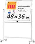 Large Rolling Whiteboard on Wheels by Neatsure