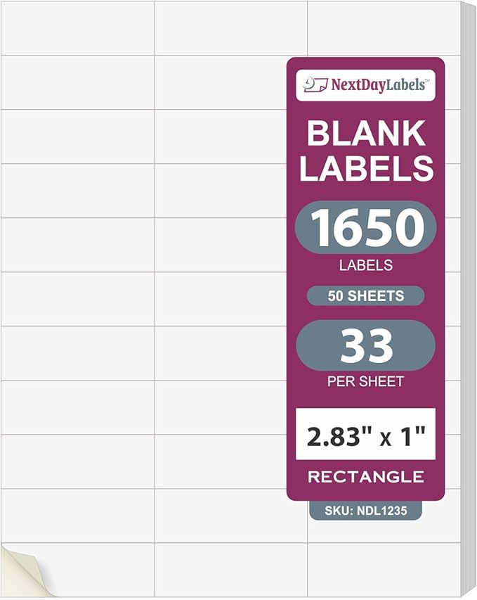 NextDayLabels - 2.83" x 1" Rectangular Sticker Labels by NextDayLabels